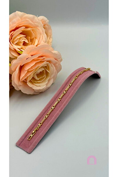 Moond Accessories سوار ذهبي أنيق من الفولاذ مع أحجار كريمة