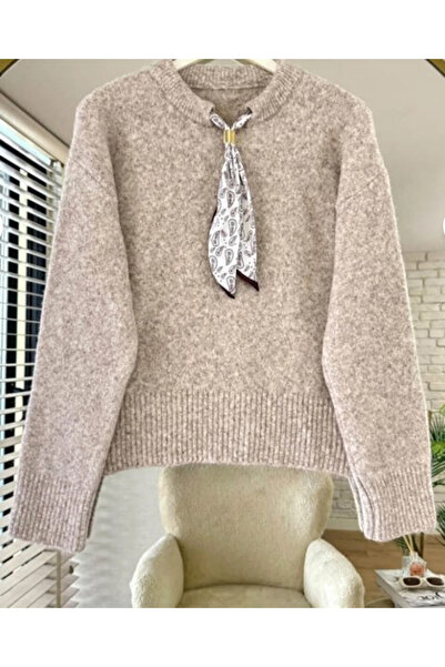 MONAMORE Women's Laine Ultra Soft Long Sleeve Scarf Sweater