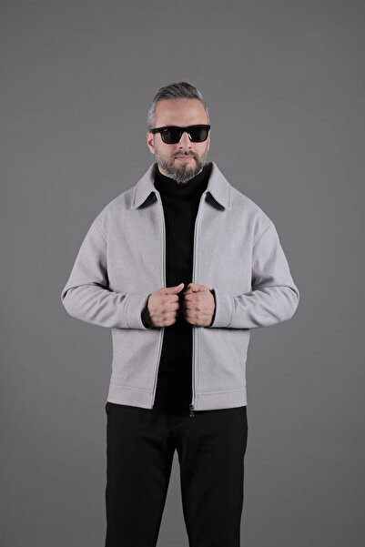 OHEPMODA Plain Men's Cashmere Jacket Coat