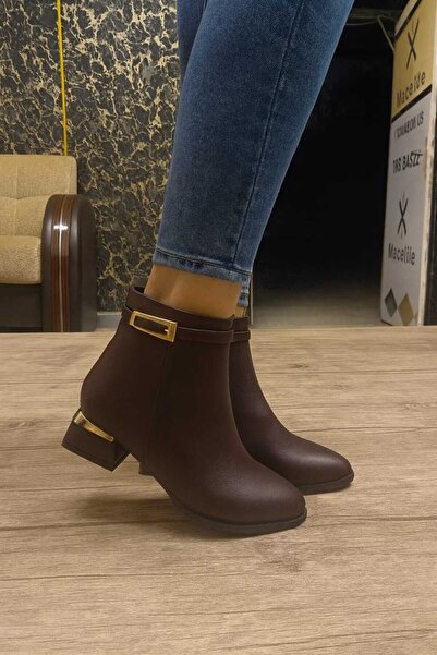 mysticaluxe Shoes Γυναικείες μπότες με μυτερή μύτη με χοντρό τακούνι με φερμουάρ στο πλάι Casual Daily z01