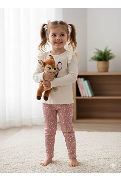 NoraKids Ceylan Printed Lower Upper Girls' 2-5 Years Old 2-Piece Leggings Set