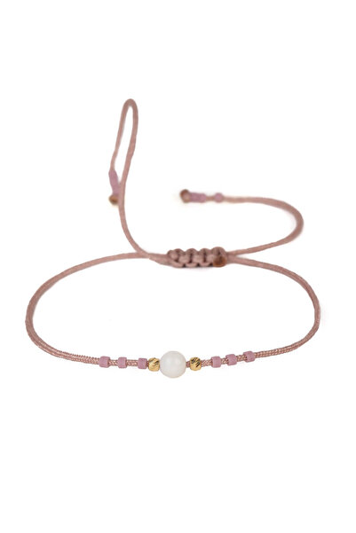 AR Jewels & Diamonds Adjustable gold cord bracelet AR4117 with 2 mm 14K gold beads, Miyuki and Coral