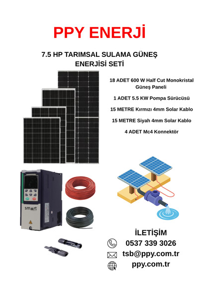 Lexron 7,5 HP TARIMSAL SULAMA GÜNEŞ ENERJİSİ SETİ