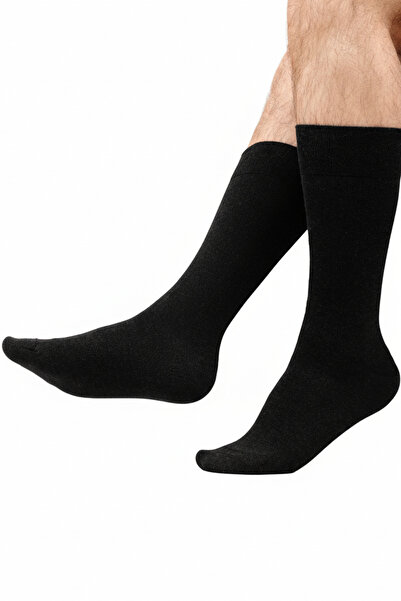 HRN Textile 24-Pack Men's Bamboo Black Long Socks