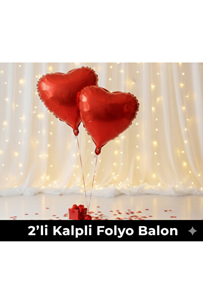 shop 2Lİ FOLYO BALON KALPLİ KIRMIZI ❤️
