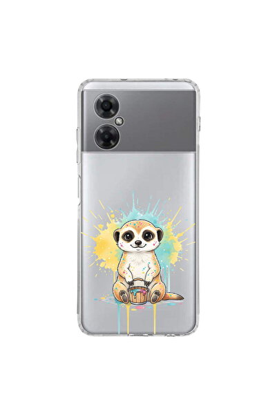 PrintiFy Redmi Note 11R ile Uyumlu Splash Mirket Tasarımlı Şeffaf Silikon Kılıf