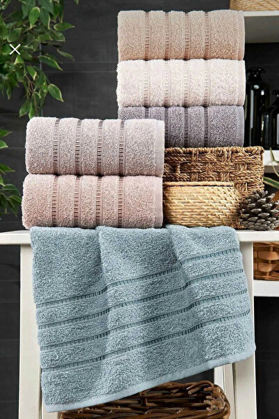 Mira Home Набір з 6 рушників для рук і обличчя, бавовняний рушник, кольоровий індиго