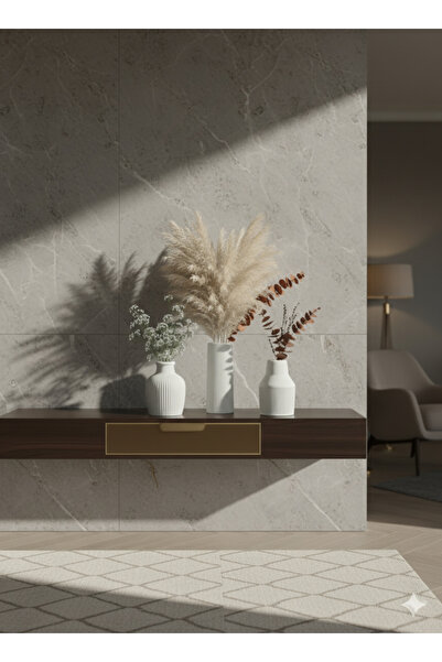 muffag 3-Piece Minimal Handmade Plaster Vase 10cm - May Have Air Bubbles and Minor Imperfections