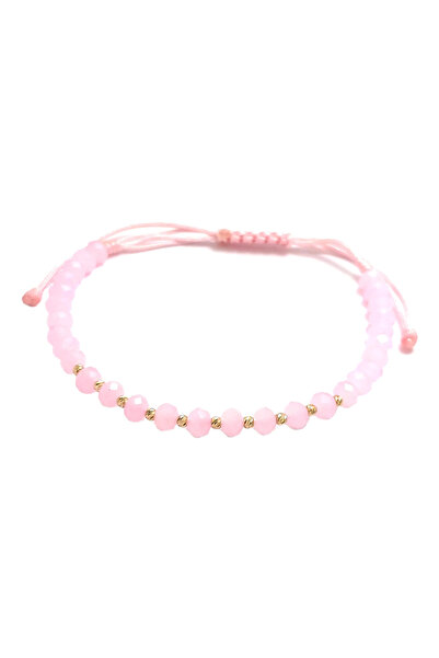 Bijolin Gold Bracelet with 10 2mm 14k gold balls and 4mm pink crystals