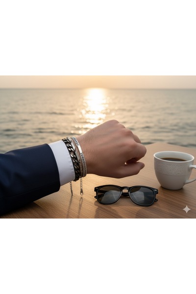 Bentini Yeni Sezon 3’lü Çelik Erkek Bilekliği