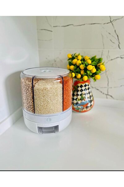 EBRULİEMAYE Dry Food and Legume Organizer 360-Degree Rotatable 6-Compartment Airtight Storage Container 6 Lt