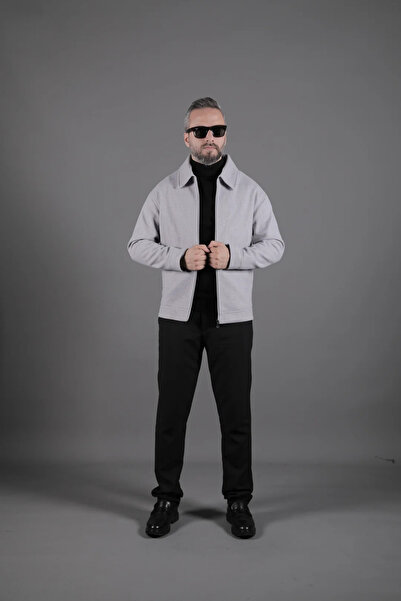 OHEPMODA Plain Men's Cashmere Jacket Coat