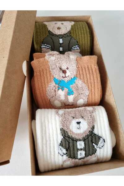 Moonys Socks Collection Специална серия дамски чорапи с мотив мече, комплект от 3 чифта