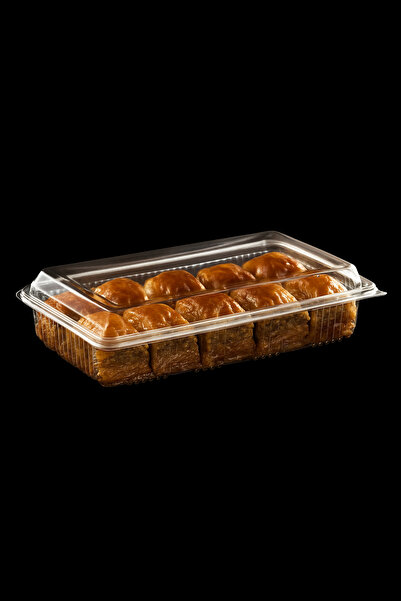 YOK YOK AMBALAJ Yassı Bombe Kapaklı Baklava Ekler Tatlı Saklama Kabı 500 CC 2...