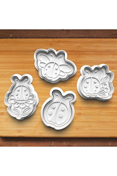Hobist Cute Sweet Ladybugs Set of 4 Cookie and Sugar Dough Molds