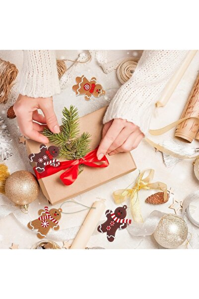 DELPI Set of 16 Decorative Gingerbread Men, 4 models, Silicone, 5x7 cm, Brown