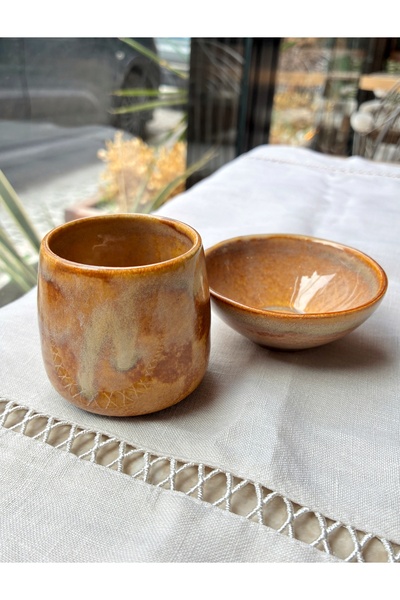 HAZEYA SERAMİK Stoneware Espresso Fincan Takımı Handmade