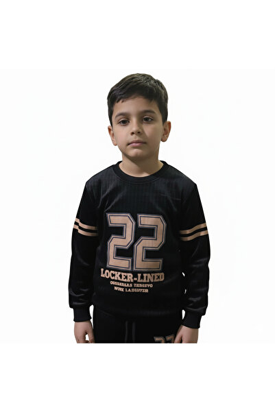 alqarat "القارات" Kids velvet Tracksuit Casual Set
