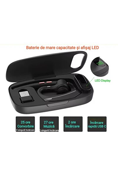 CerCip G10 Bluetooth Headset, Noise Cancelling, 27 hours of battery life, Computer dongle, Call center, Case