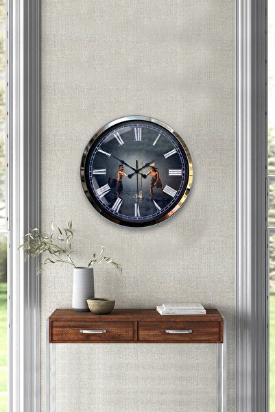 Kasva Concept هدية ساعة حائط بوصلة معدنية من الكروم مقاس 40 سم