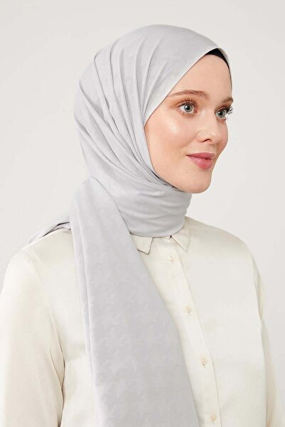 Levidor Ασημένιο σάλι ζακάρ με μοτίβο παζλ Elegance