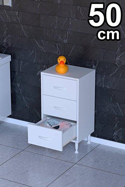 Modilayn SÖKE, 3 Çekmeceli, Ayaklı, Çok Amaçlı Banyo Dolabı (14 farklı Genişl...