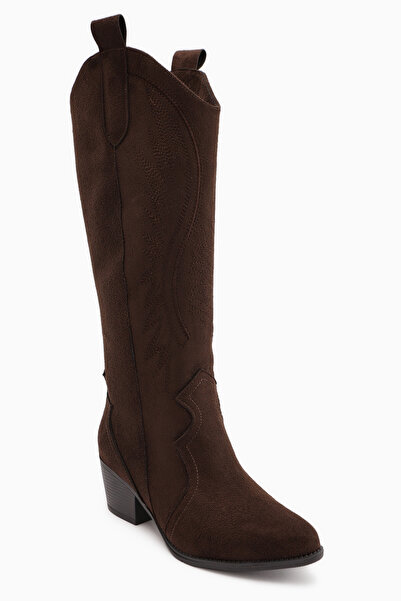 Limoya Hero Brown Suede Embroidered Cowboy Boots