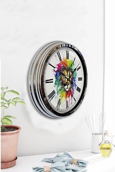 Kasva Concept هدية ساعة حائط عتيقة من معدن الكروم مقاس 40 سم