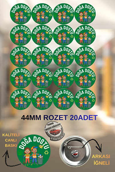 Eco-Friendly Badge 44mm | 20pcs Environment Awareness Badges