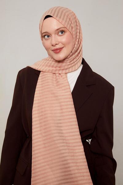 Levidor Yavruağzı Striped Shinga Shawl