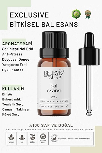 Believe Your Aura Bitkisel Bal Esansı - %100 Saf ve Bitkisel Buhurdanlık Difü...