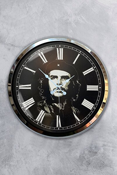 Kasva Concept Gift 40 cm Chrome Metal Flower Wall Clock