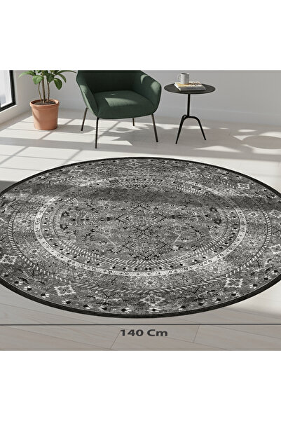 Home Soul Elegant round rug, 140cm diameter | Various designs for a modern and classic touch | Ideal for living rooms and bedrooms