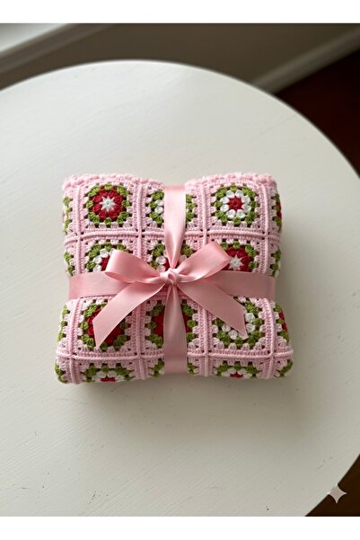 Home Hand-Knitted, Motif Pattern 100% Anti-Pilling Soft Textured Baby Blanket, Dimensions 75X75