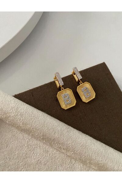 JEWELRY B HARFLİ ZİRKON KÜPE