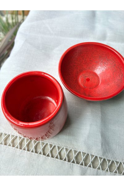HAZEYA SERAMİK Special Design Handmade Stoneware Espresso Cup and Mini Bowl