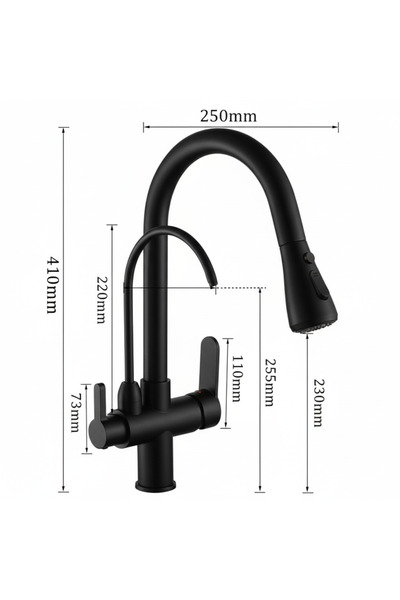 EVYEPA Fleko Spiral Polished Chrome Kitchen Sink Faucet (Hot and Cold Water Inlet, Brass Material) 5 Years Warranty