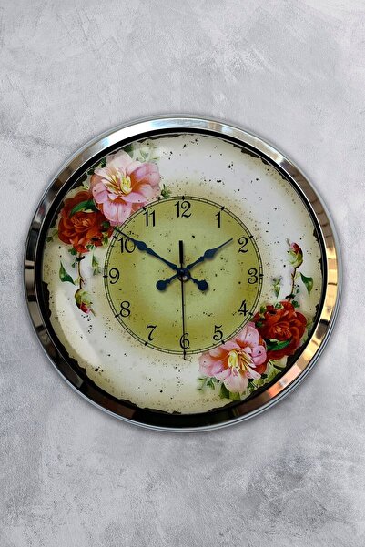 Kasva Concept هدية ساعة حائط غزال معدنية من الكروم مقاس 40 سم