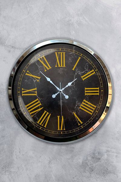 Kasva Concept ساعة حائط للمطبخ معدن كروم مقاس 40 سم