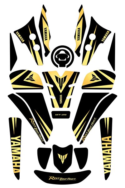 Yamaha MT25 Tank Pad 2020-2024 Uyumlu Sarı Siyah
