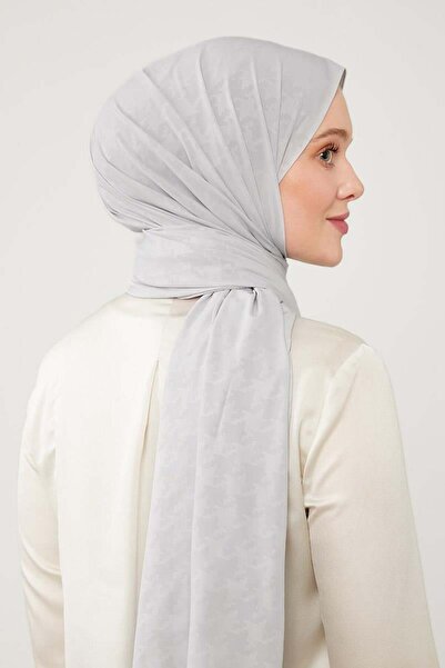 Levidor Ασημένιο σάλι ζακάρ με μοτίβο παζλ Elegance