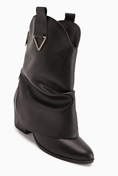 Limoya Peggy Siyah Kadın Topuklu Western Çizme