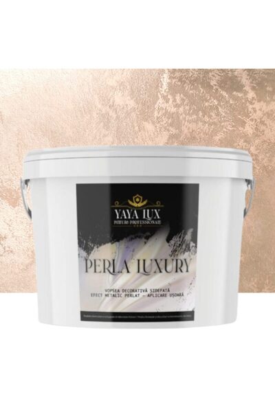 YaYa Color Vopsea decorativa de Lux, Perla Luxury cu Fulgi Perlati, Roz Prafuit, 2 Litri