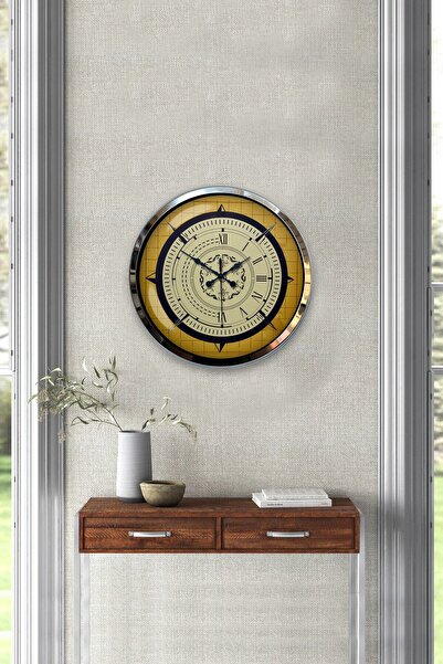 Kasva Concept Hediyelik 40 Cm Krom Metal Mutfak Duvar Saati