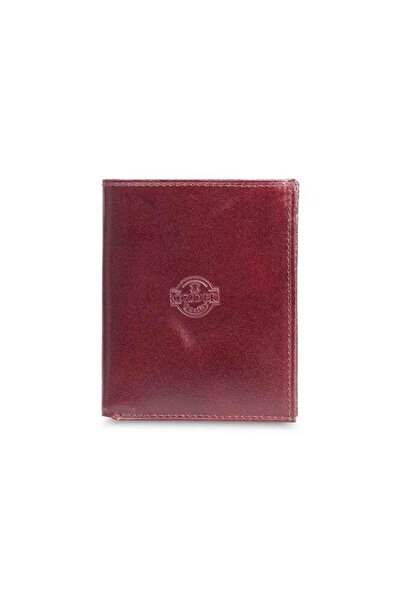 Marchen Collection Özder Multi-Compartment Vertical Claret Red Leather Men's Wallet