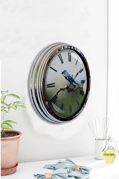 Kasva Concept ساعة حائط مدرسة الهدايا ساعة حائط دماغ معدنية من الكروم 40 سم
