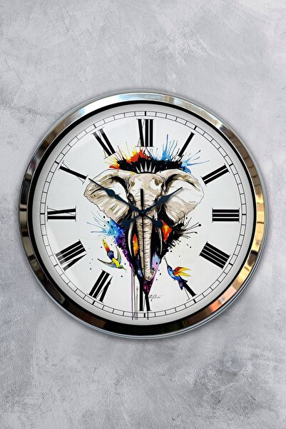 Kasva Concept ساعة حائط معدنية من الكروم مقاس 40 سم