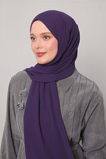 Levidor Eggplant Purple Lux Chiffon Shawl