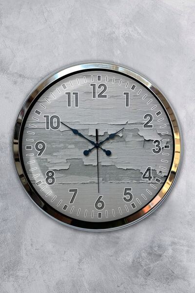 Kasva Concept هدية ساعة حائط آيس كريم معدنية من الكروم مقاس 40 سم