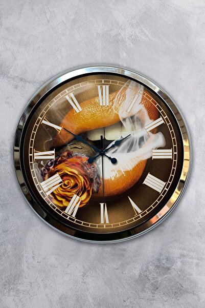 Kasva Concept هدية ساعة حائط معدنية باللون الأخضر مقاس 40 سم من الكروم